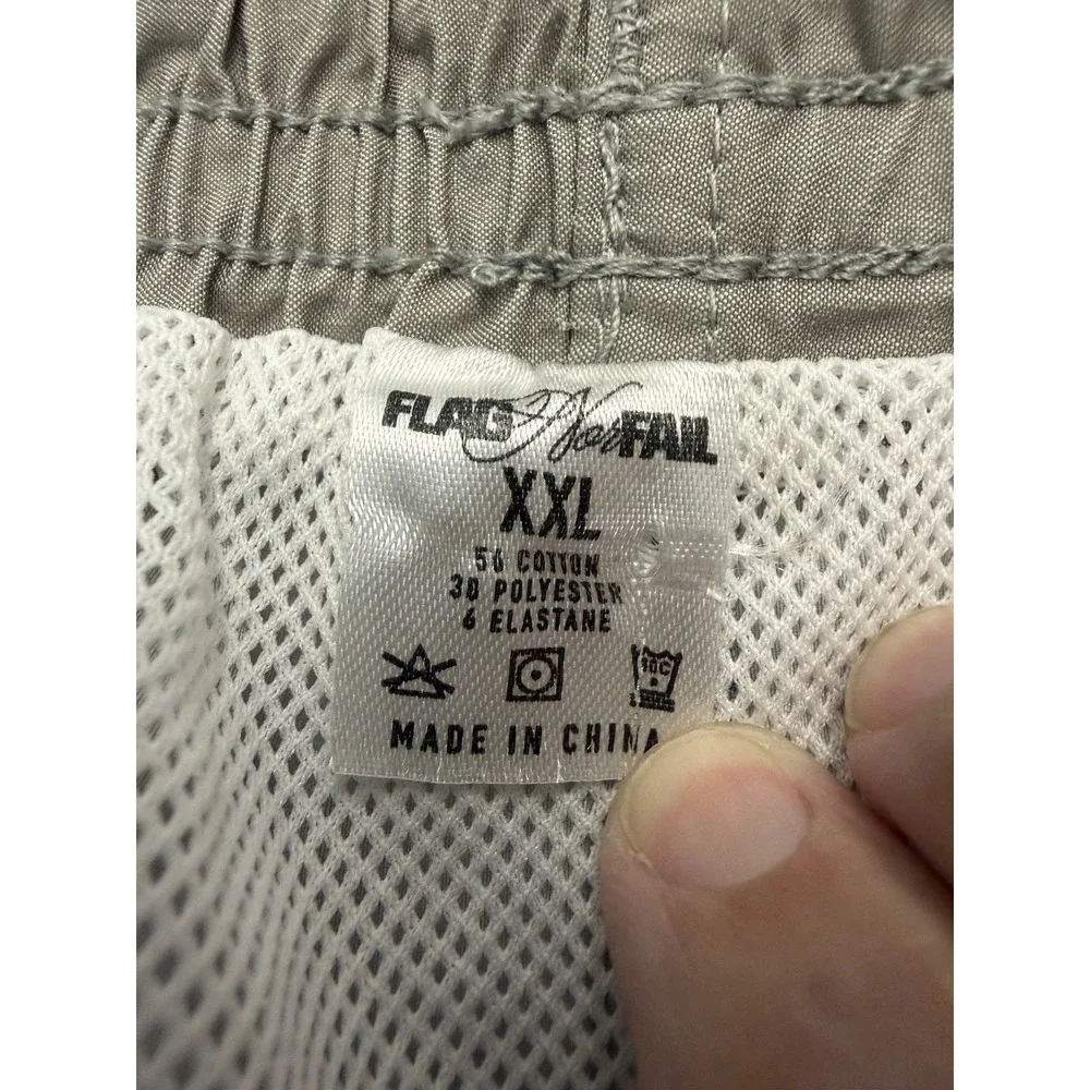 Flag Nor Fail Men's XXL Swim Trunks Gray Drawstring Liner All Over Print‎